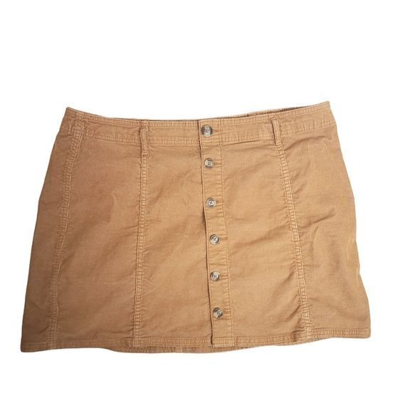 American Eagle Womens 18 Mustard Yellow Corduroy‎ High Rise A-Line Skirt - Picture 1 of 7